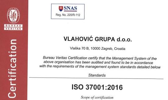 ISO 37001:2016 certification