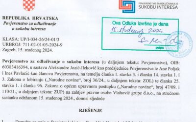 Vlahović grupa je prvi subjekt upisan u Registar lobista Republike Hrvatske